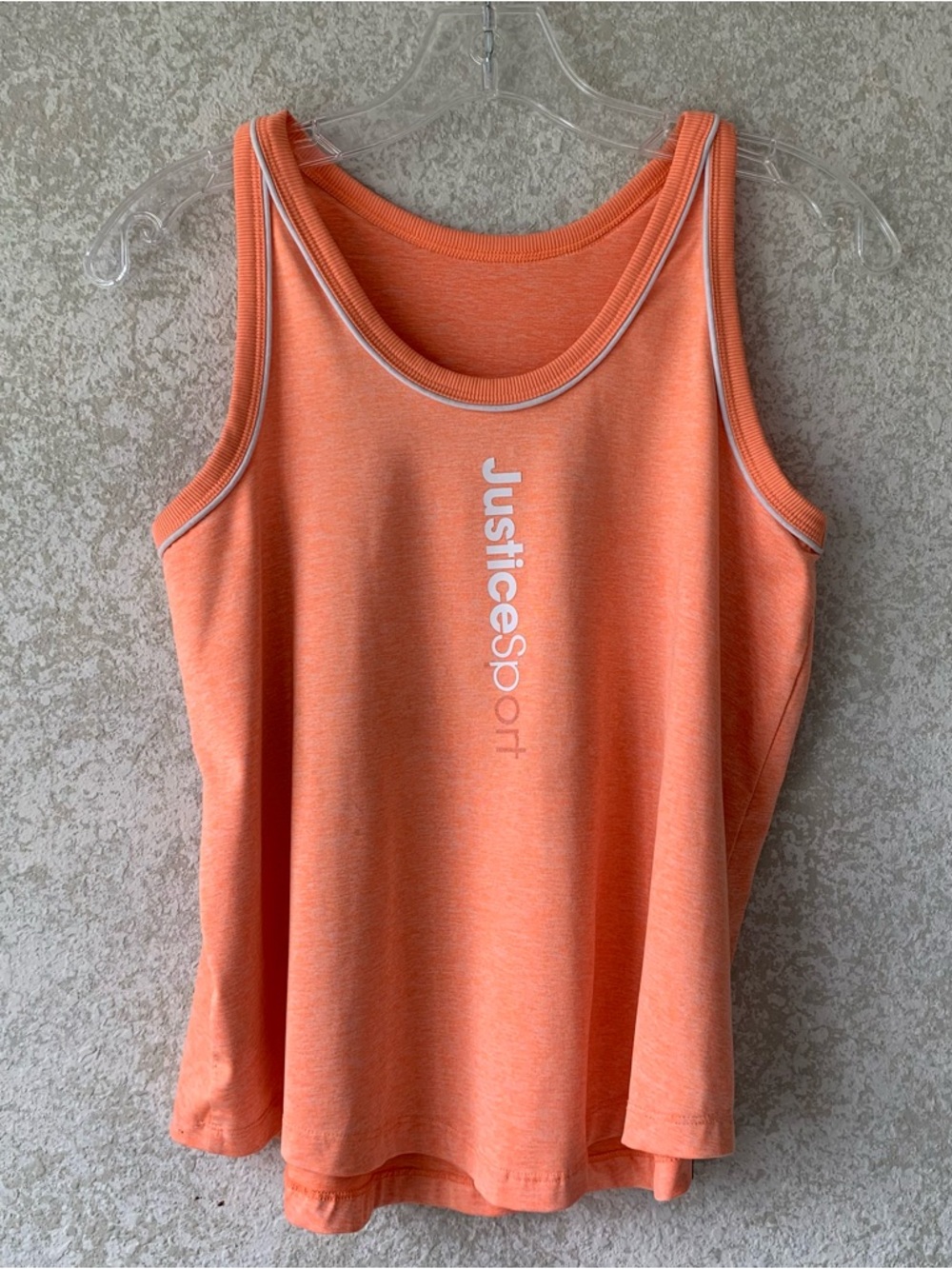 Justice Girls‎ Orange Active Tank with Vertical Logo XL 16/18